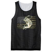 American Flag Bass Fish Fisherman Mesh Reversible Basketball Jersey Tank