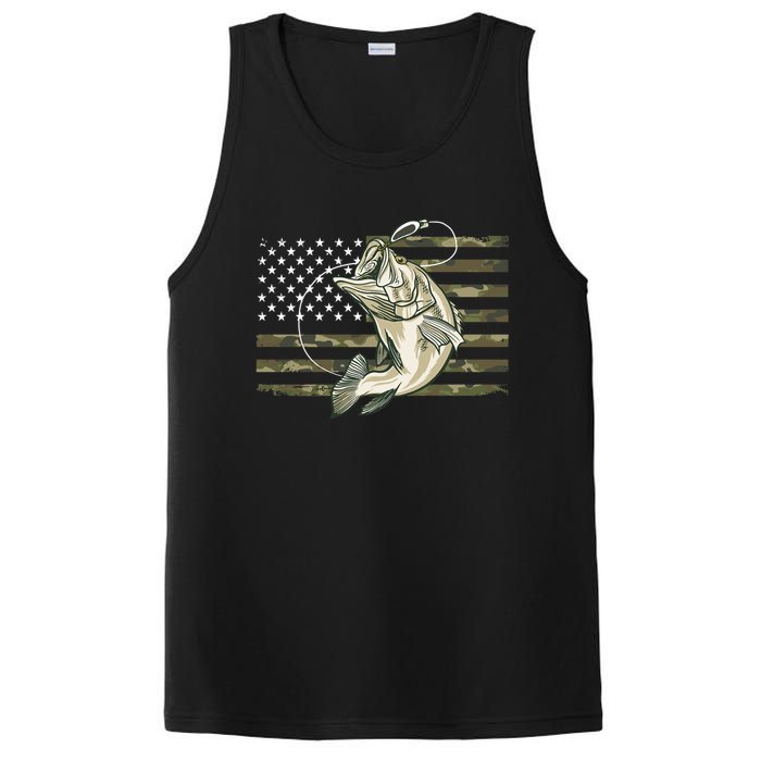 American Flag Bass Fish Fisherman PosiCharge Competitor Tank