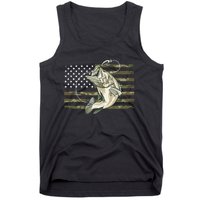 American Flag Bass Fish Fisherman Tank Top