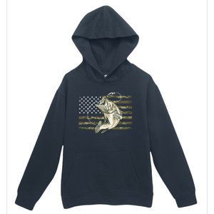 American Flag Bass Fish Fisherman Urban Pullover Hoodie