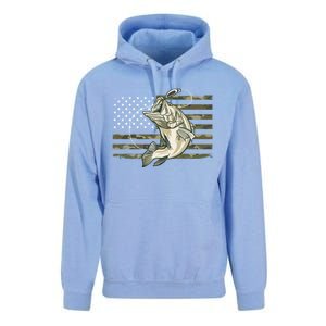 American Flag Bass Fish Fisherman Unisex Surf Hoodie