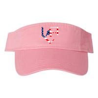 American Flag Baseball Catcher Gear Baseballin Gift Valucap Bio-Washed Visor