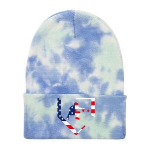 American Flag Baseball Catcher Gear Baseballin Gift Tie Dye 12in Knit Beanie