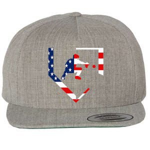 American Flag Baseball Catcher Gear Baseballin Gift Wool Snapback Cap