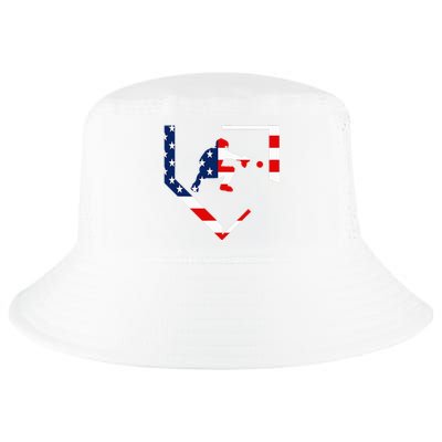 American Flag Baseball Catcher Gear Baseballin Gift Cool Comfort Performance Bucket Hat