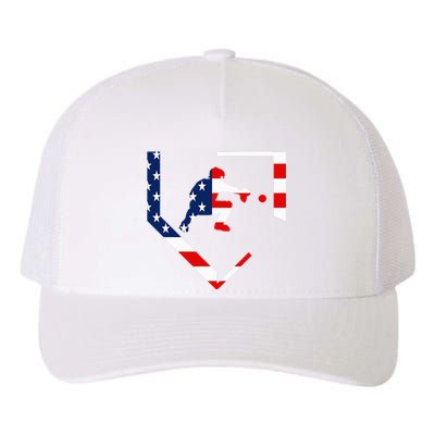 American Flag Baseball Catcher Gear Baseballin Gift Yupoong Adult 5-Panel Trucker Hat