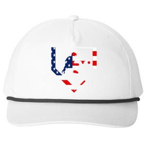 American Flag Baseball Catcher Gear Baseballin Gift Snapback Five-Panel Rope Hat