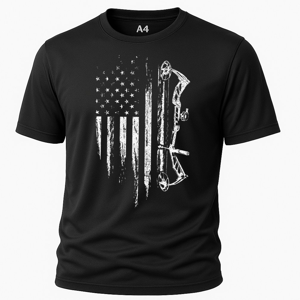 American Flag Bowhunting Bow Archery Cooling Performance Crew T-Shirt