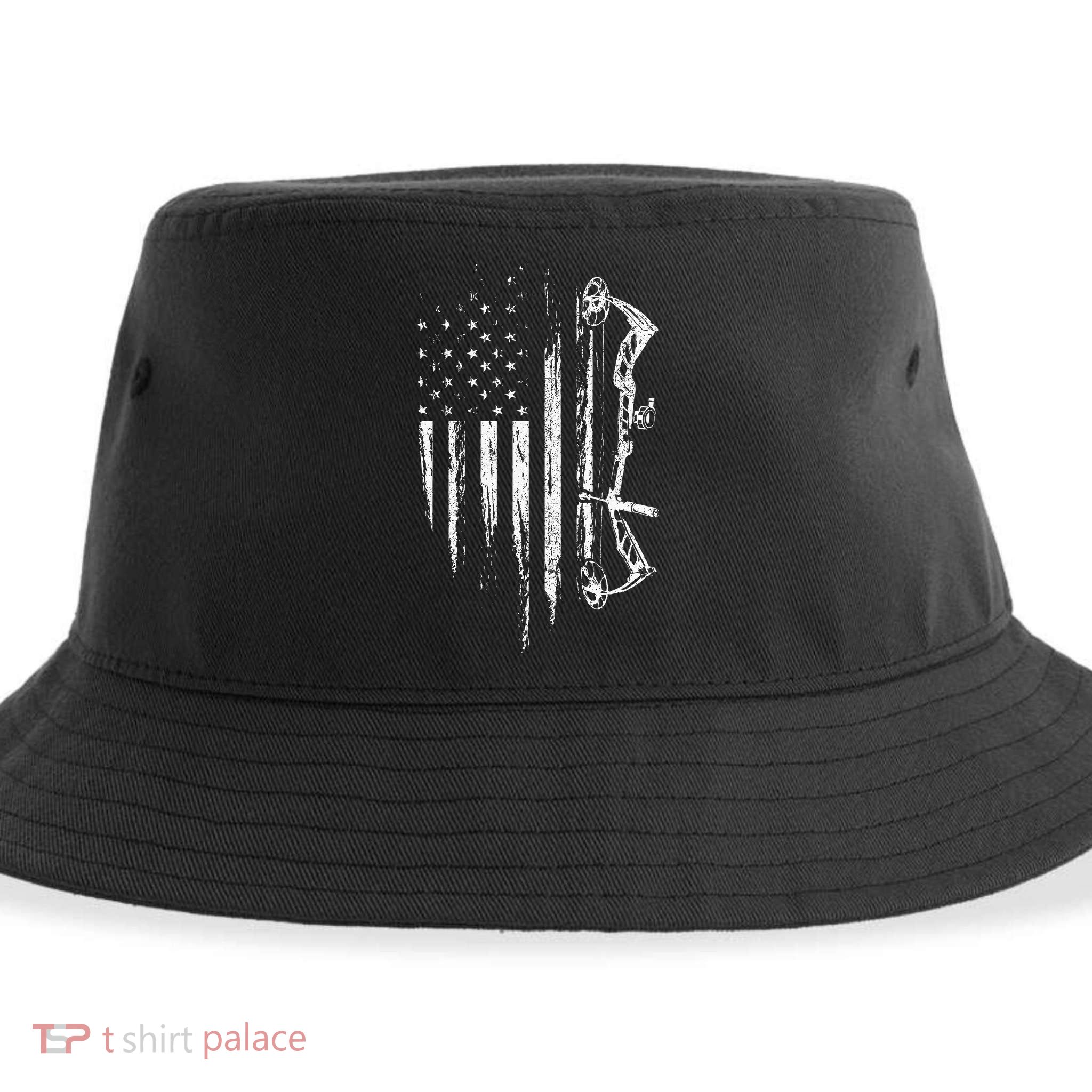 American Flag Bowhunting Bow Archery Sustainable Bucket Hat