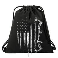 American Flag Bowhunting Bow Archery Drawstring Bag