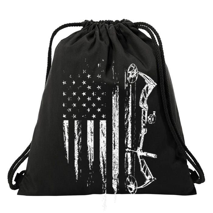 American Flag Bowhunting Bow Archery Drawstring Bag