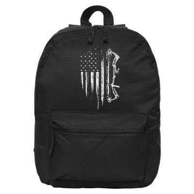 American Flag Bowhunting Bow Archery 16 in Basic Backpack