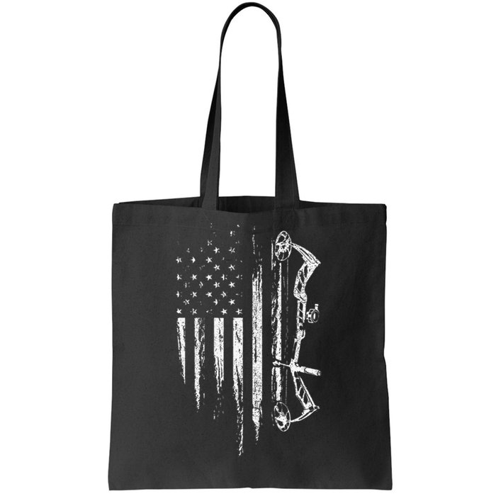 American Flag Bowhunting Bow Archery Tote Bag