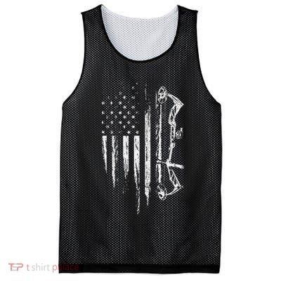 American Flag Bowhunting Bow Archery Mesh Reversible Basketball Jersey Tank