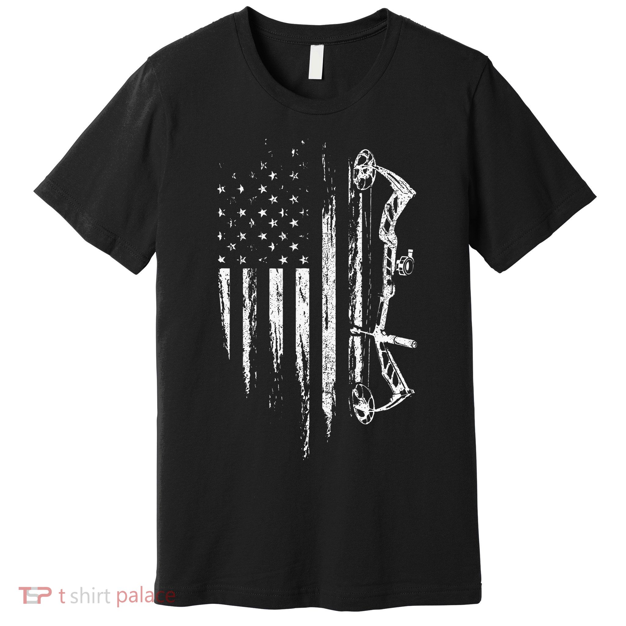 American Flag Bowhunting Bow Archery Premium T-Shirt