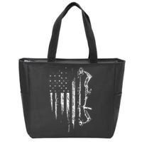 American Flag Bowhunting Bow Archery Zip Tote Bag