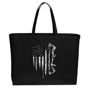 American Flag Bowhunting Bow Archery Cotton Canvas Jumbo Tote