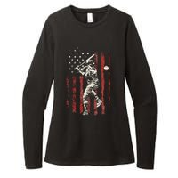 American Flag Baseball Team Womens CVC Long Sleeve Shirt