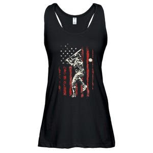 American Flag Baseball Team Ladies Essential Flowy Tank