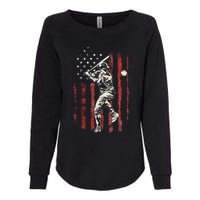 American Flag Baseball Team Womens California Wash Sweatshirt