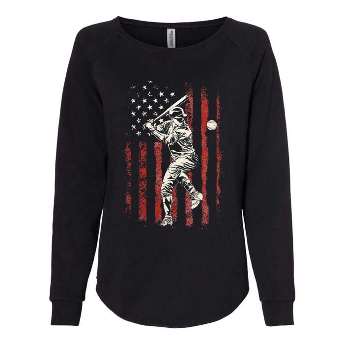 American Flag Baseball Team Womens California Wash Sweatshirt