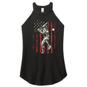 American Flag Baseball Team Women's Perfect Tri Rocker Tank