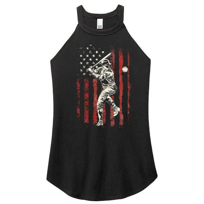 American Flag Baseball Team Women's Perfect Tri Rocker Tank