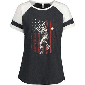 American Flag Baseball Team Enza Ladies Jersey Colorblock Tee