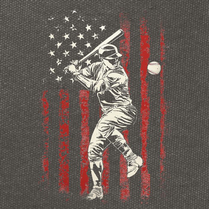 American Flag Baseball Team Cotton Canvas Backpack