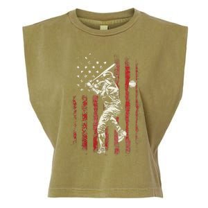 American Flag Baseball Team Garment-Dyed Women's Muscle Tee