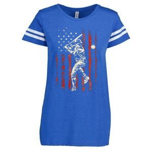 American Flag Baseball Team Enza Ladies Jersey Football T-Shirt