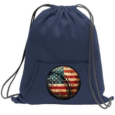 American Flag Baseball Player 4th Of July Baseball Fan Sweatshirt Cinch Pack Bag