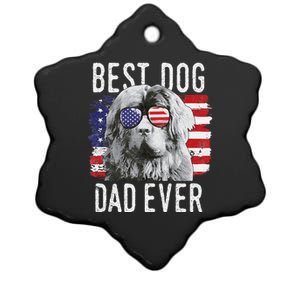 American Flag Best Dog Dad Ever Newfoundland Usa Ceramic Star Ornament