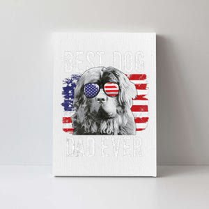 American Flag Best Dog Dad Ever Newfoundland Usa Canvas