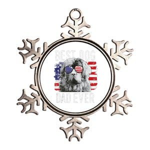 American Flag Best Dog Dad Ever Newfoundland Usa Metallic Star Ornament