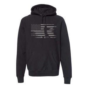 American Flag Baseball Apparel Baseball Premium Hoodie