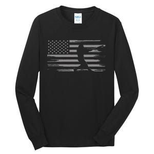 American Flag Baseball Apparel Baseball Tall Long Sleeve T-Shirt