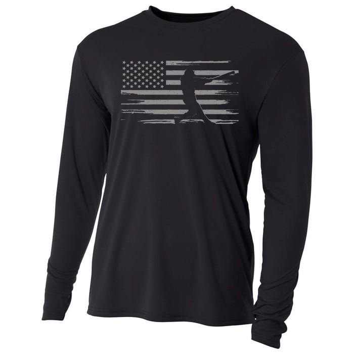 American Flag Baseball Apparel Baseball Cooling Performance Long Sleeve Crew