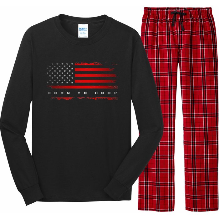 American Flag Basketball Apparel funny Basketball Long Sleeve Pajama Set