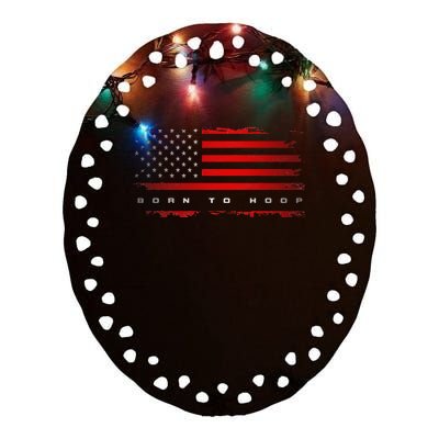 American Flag Basketball Apparel funny Basketball Ceramic Oval Ornament