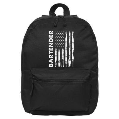 American Flag Bartender Funny Bartending Barkeep 16 in Basic Backpack