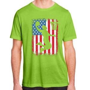 American Flag Basketball Funny Sports Player Adult ChromaSoft Performance T-Shirt