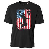 American Flag Basketball Funny Sports Player Cooling Performance Crew T-Shirt