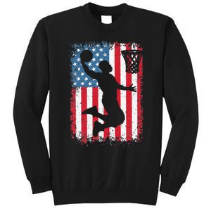 American Flag Basketball Funny Sports Player Sweatshirt