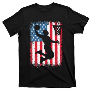 American Flag Basketball Funny Sports Player T-Shirt