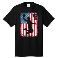 American Flag Basketball Funny Sports Player Tall T-Shirt