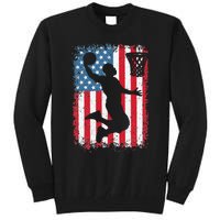 American Flag Basketball Funny Sports Player Tall Sweatshirt