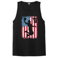 American Flag Basketball Funny Sports Player PosiCharge Competitor Tank