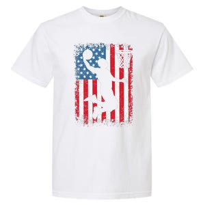 American Flag Basketball Funny Sports Player Garment-Dyed Heavyweight T-Shirt