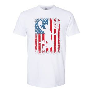 American Flag Basketball Funny Sports Player Softstyle CVC T-Shirt